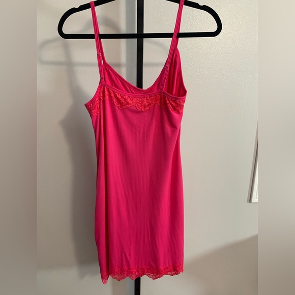 NWOT Aratta Lace-Trim Hot Pink Slip Dress with Adjustable Straps - Picture 4 of 16